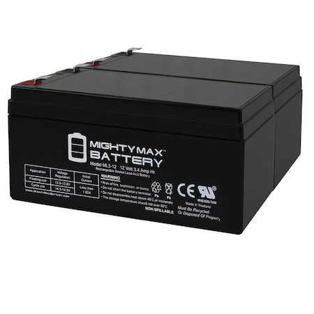 12V 3AH SLA Replacement Battery for GT016T4 National Power Corporation - 2 Pack